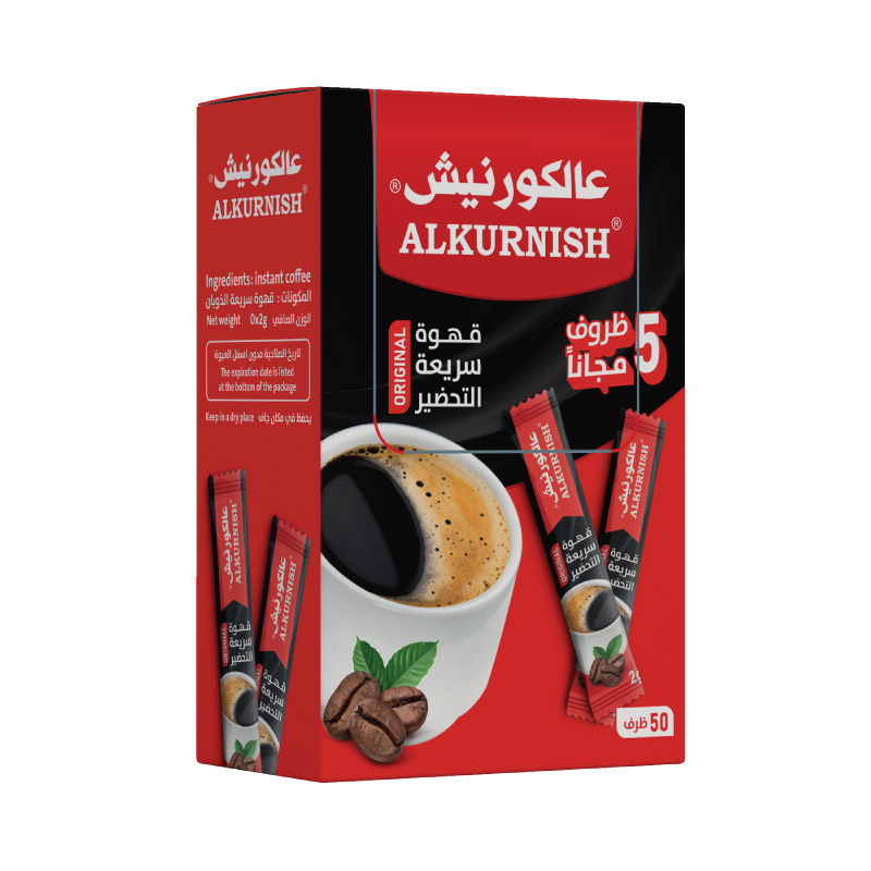 منتج قهوة سريعة التحضير بنكهة عالية الجودة مع تغليف محكم
