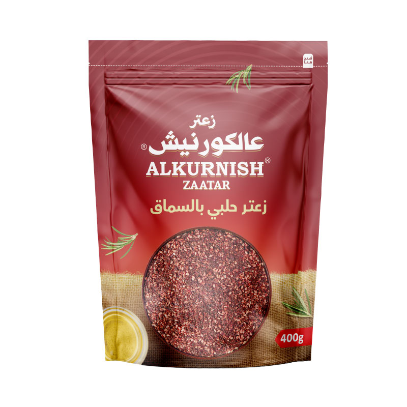 منتج زعتر حلبي بالسماق بنكهة عالية الجودة مع تغليف محكم