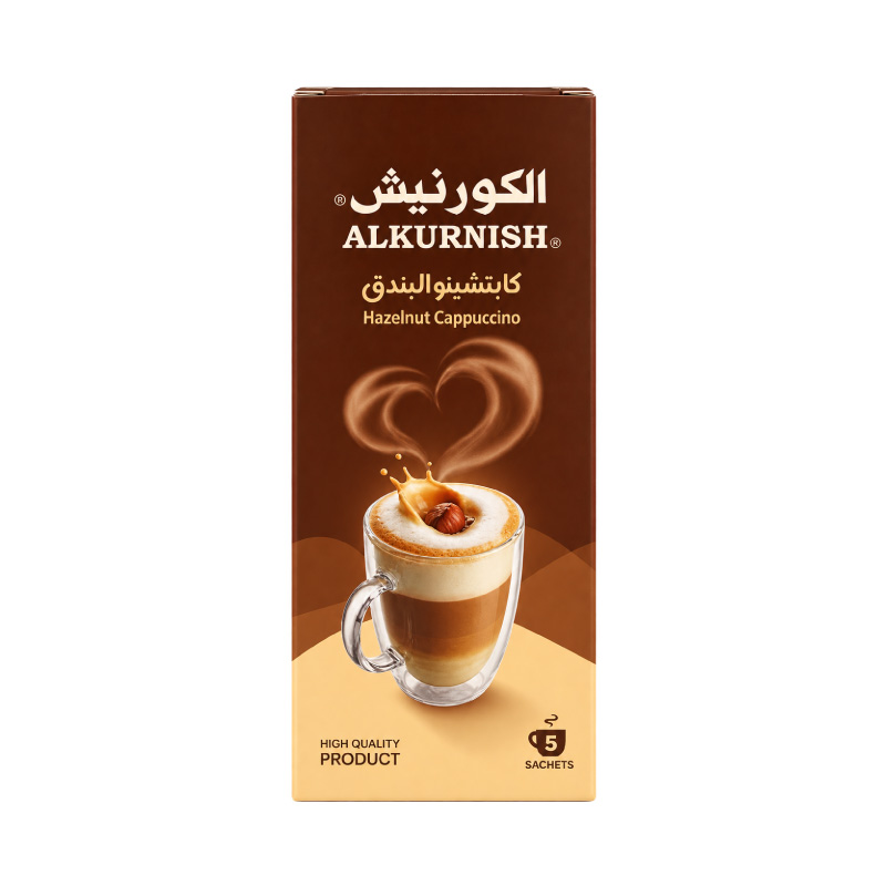 منتج كابتشيتو البندق بنكهة عالية الجودة مع تغليف محكم