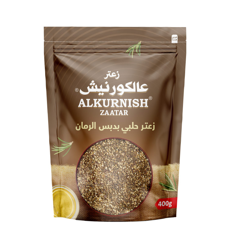 منتج زعتر بدبس الرمان حلبي بنكهة عالية الجودة مع تغليف محكم